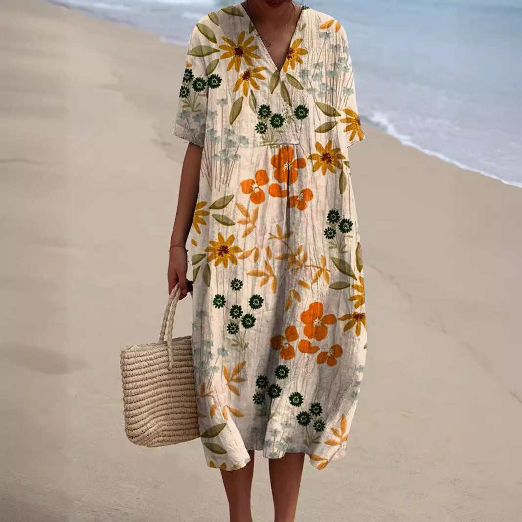 Kailani - Colorful Flowing Spring Dress With Floral Design