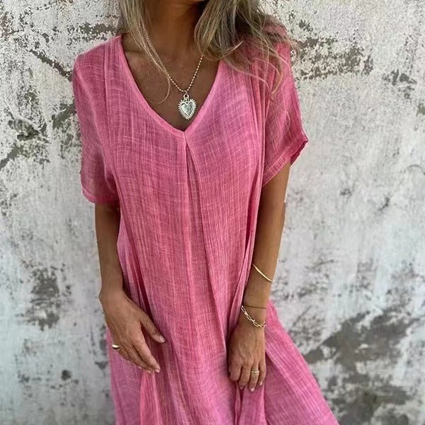 Dulce - Premium V-neck Dress in Lightweight Fabric for All-day Comfort
