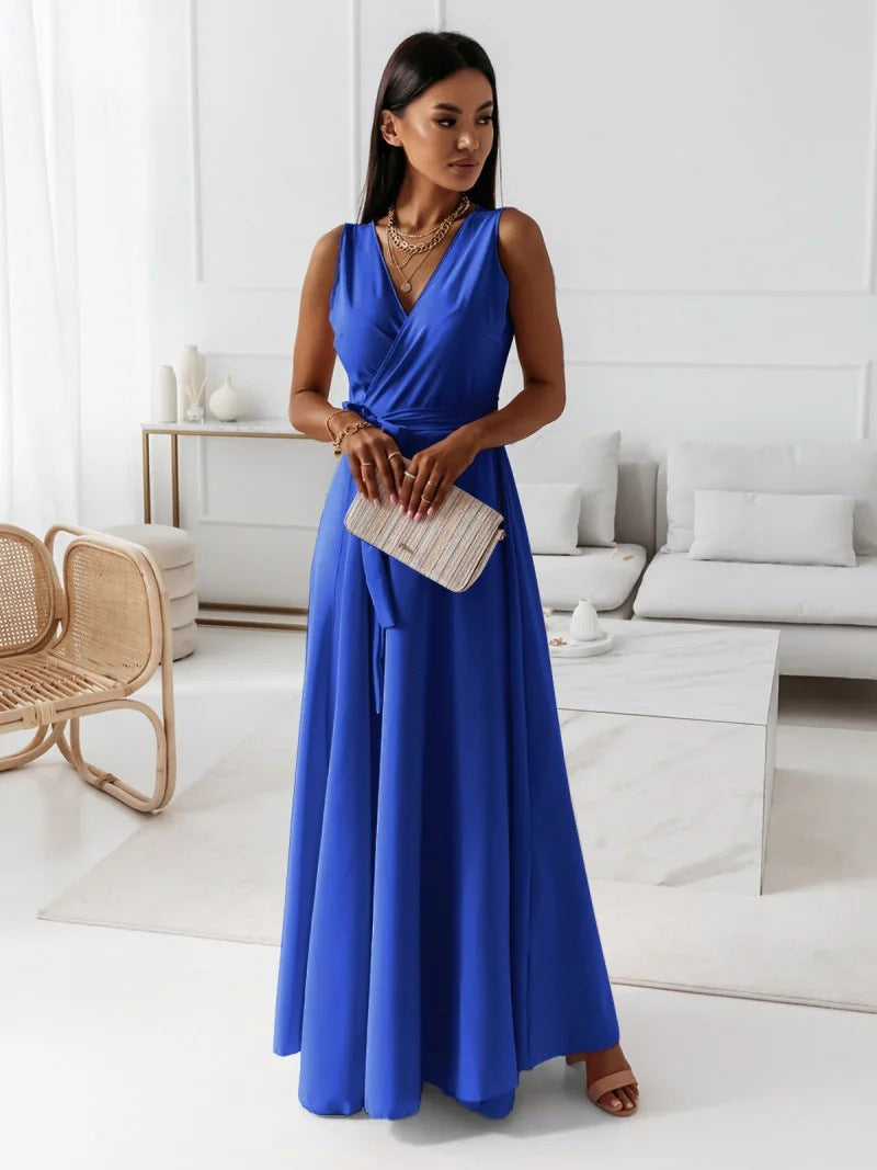 Elisabeth - Womens V Neck Maxi Dress With Flattering Fit