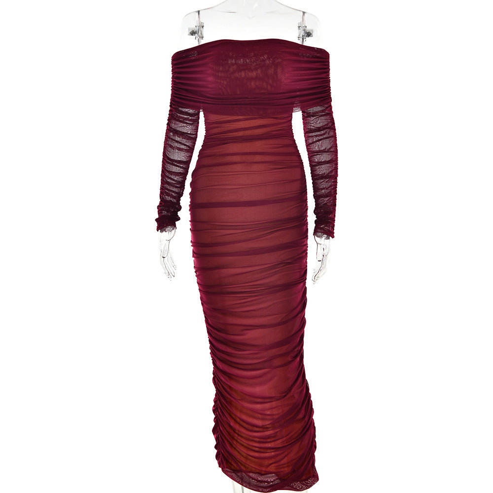 Beth - Elegant Off-Shoulder Maxi dress with Ruffle Details