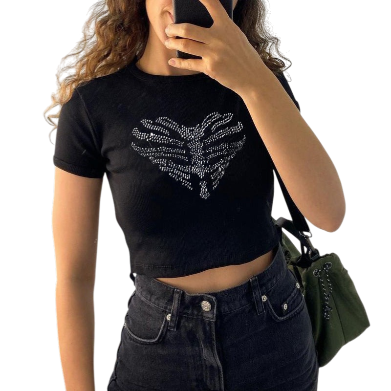 Kirra - Stylish Women's Crop Top with Creative Skeleton Design