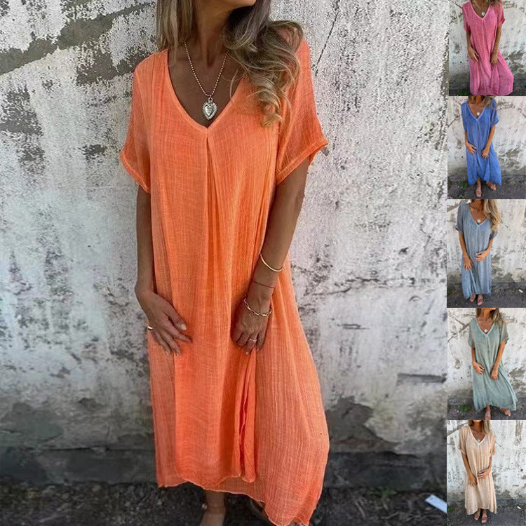 Dulce - Premium V-neck Dress in Lightweight Fabric for All-day Comfort