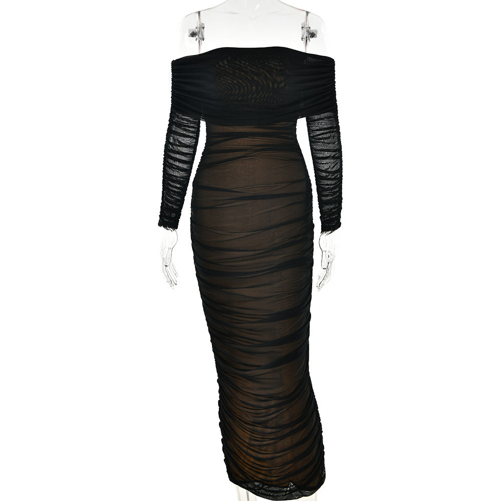 Beth - Elegant Off-Shoulder Maxi dress with Ruffle Details
