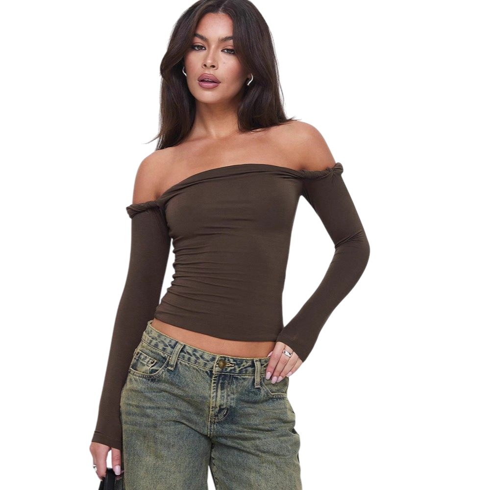Kelby - Elegant Off-Shoulder Long Sleeve Top for Women