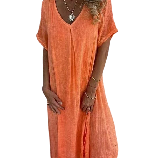 Dulce - Premium V-neck Dress in Lightweight Fabric for All-day Comfort