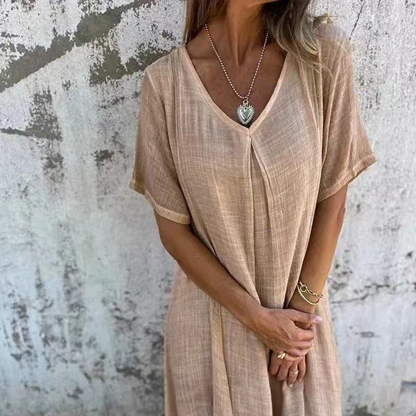 Dulce - Premium V-neck Dress in Lightweight Fabric for All-day Comfort