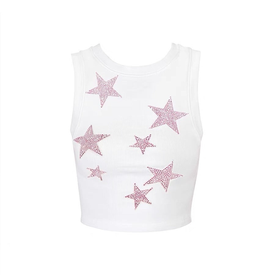 Junessa - Stylish Women's Crop Top with Sparkling Star Design