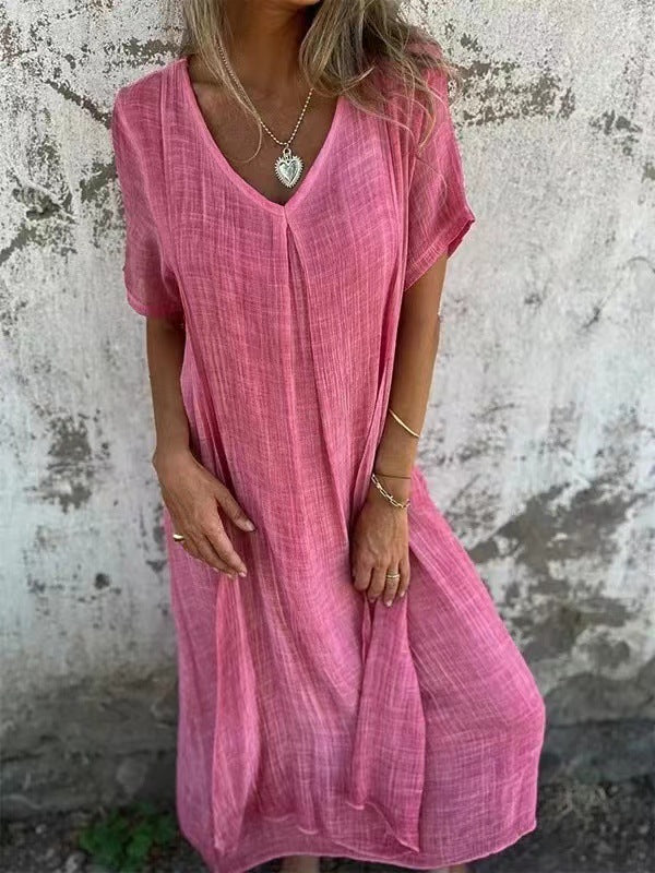 Dulce - Premium V-neck Dress in Lightweight Fabric for All-day Comfort