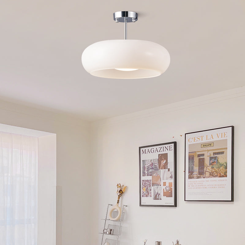 Ambrelle – Round Ceiling Light with Amber Glass Shade