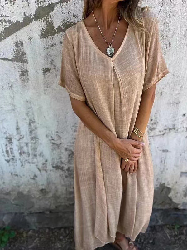 Dulce - Premium V-neck Dress in Lightweight Fabric for All-day Comfort
