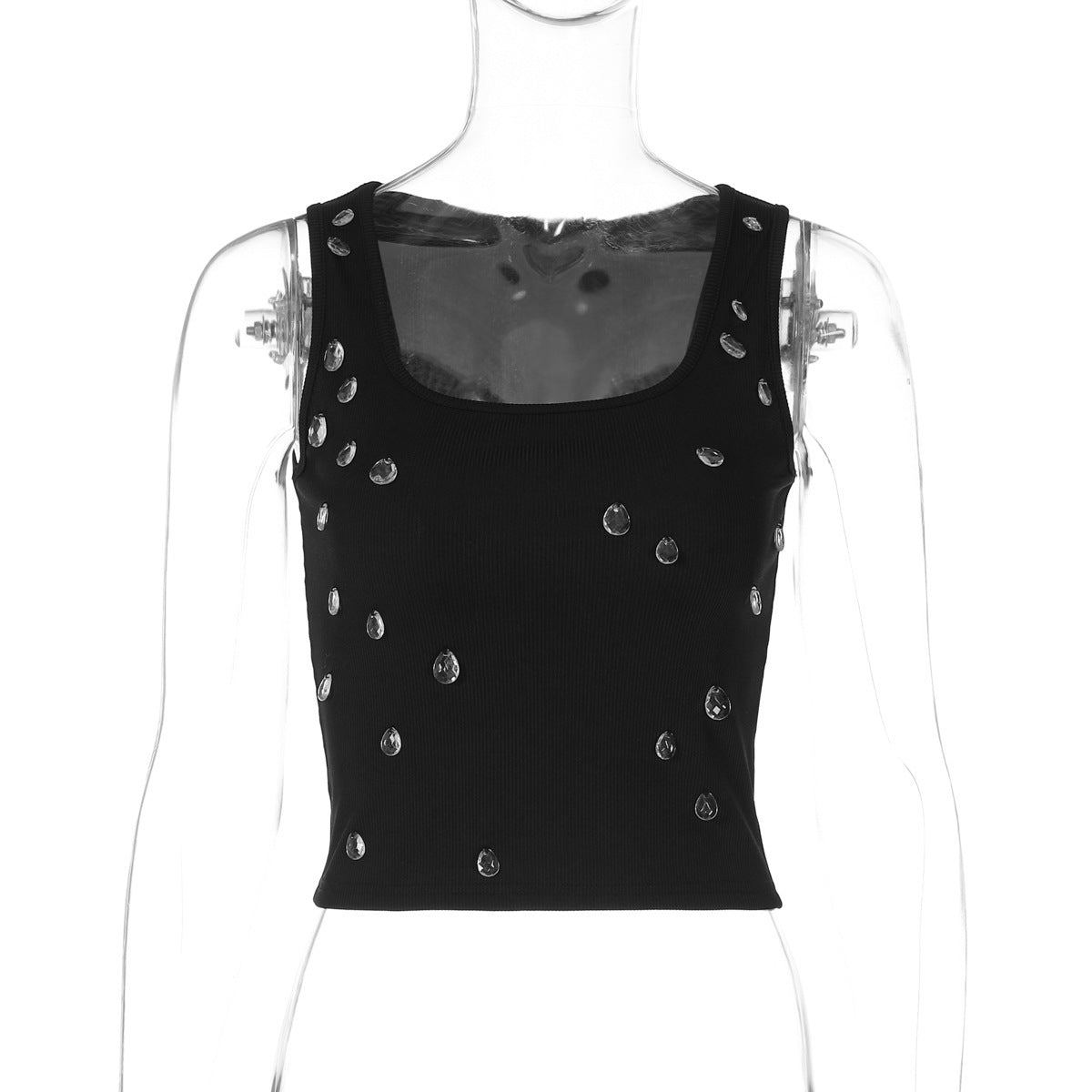 Annie - Women's Crop Top with Unique Decorative Motif