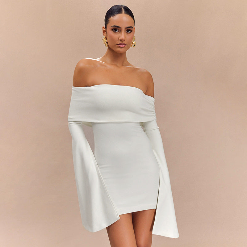 Lettie - Elegant Off-the-Shoulder Mini Dress with Stylish Bell Sleeves