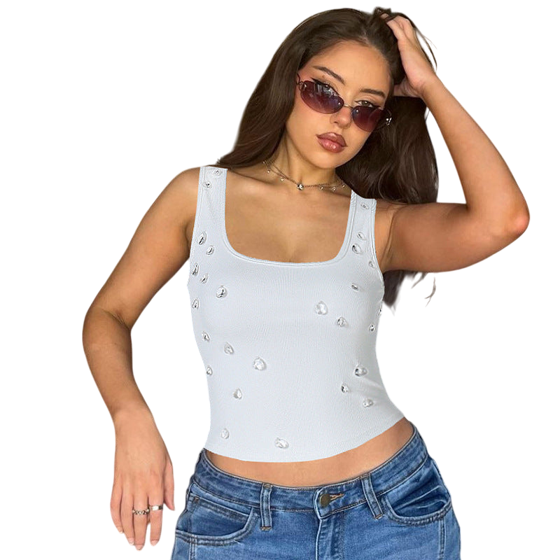 Annie - Women's Crop Top with Unique Decorative Motif