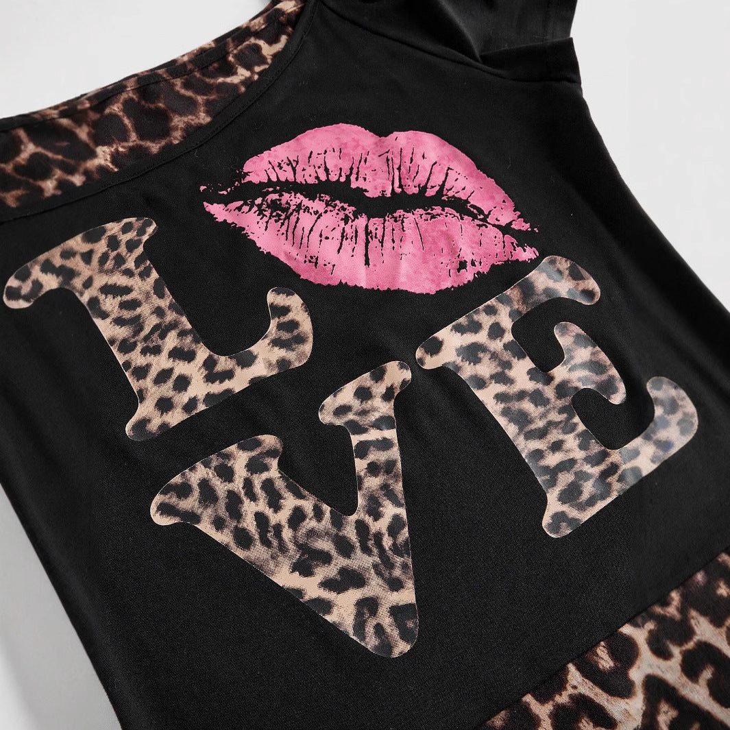 Klara - Trendy Off-Shoulder Top with Unique Leopard Print and Statement Design