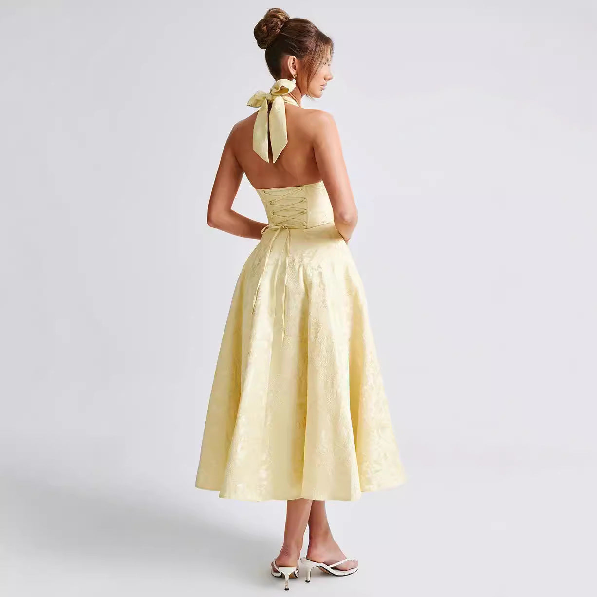 Barbara - Elegant Women's A-line Wedding Dress with Deep V-neck