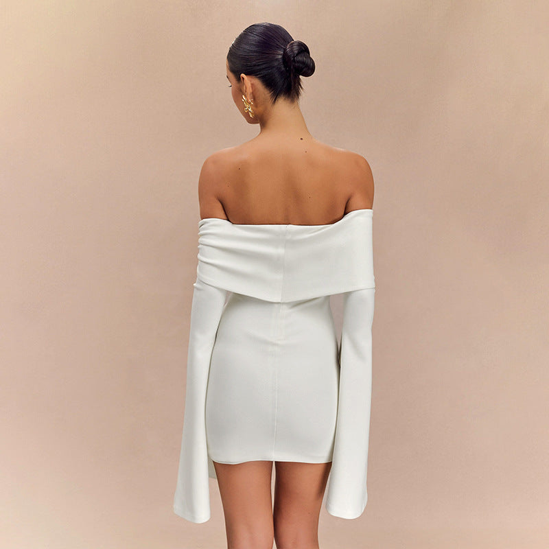 Lettie - Elegant Off-the-Shoulder Mini Dress with Stylish Bell Sleeves