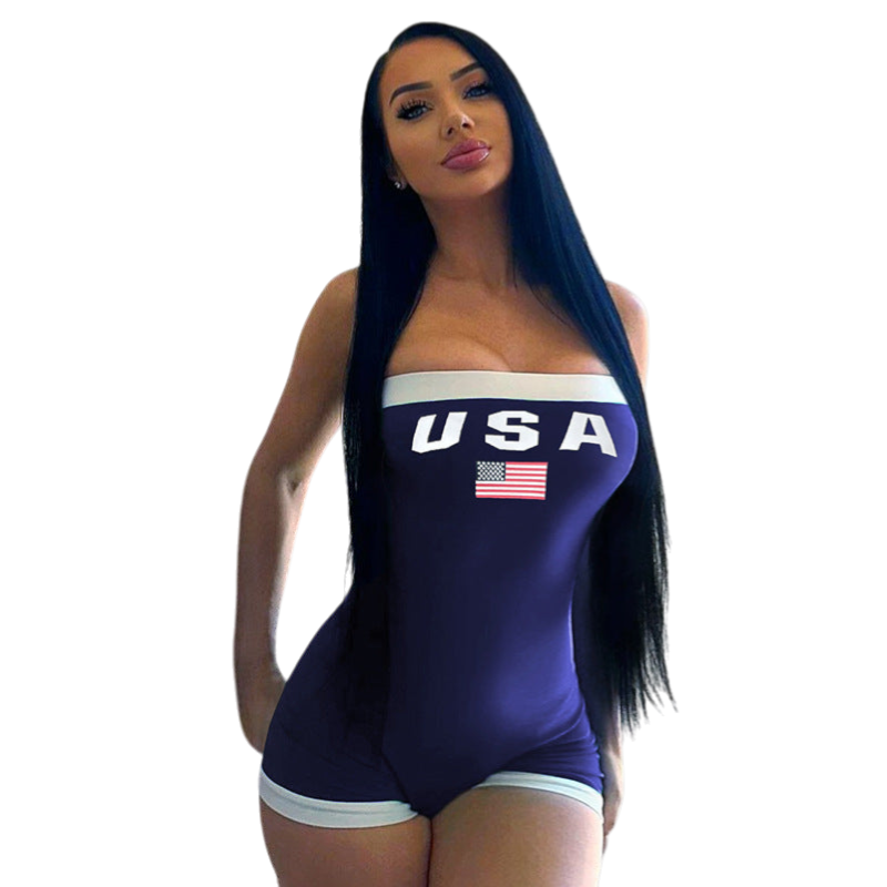 Kaidence - Stylish Women's Bandeau Swimsuit with USA Flag Design