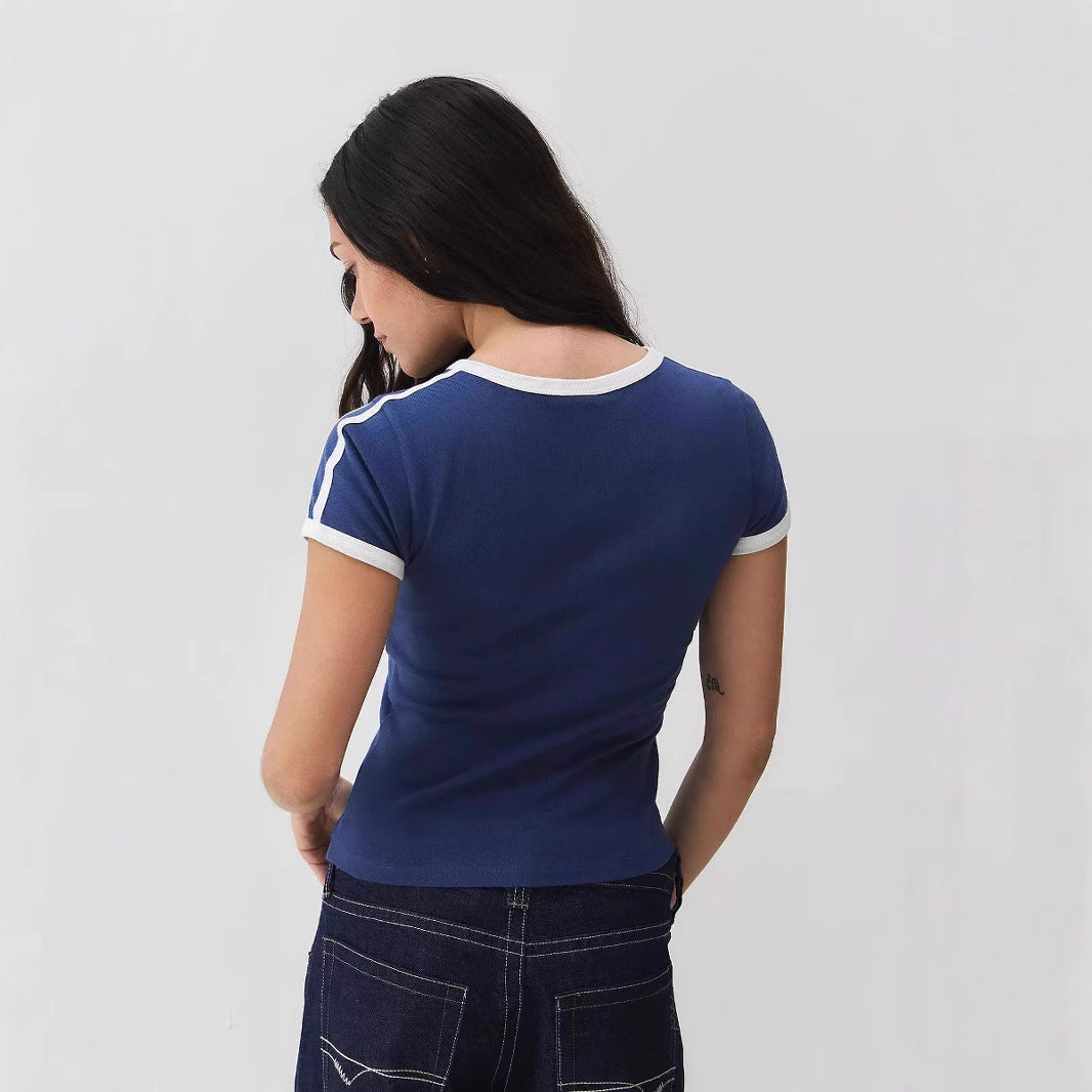 Alexandra - Stylish Women's Short Sleeve T-shirt with Trendy Lace Design