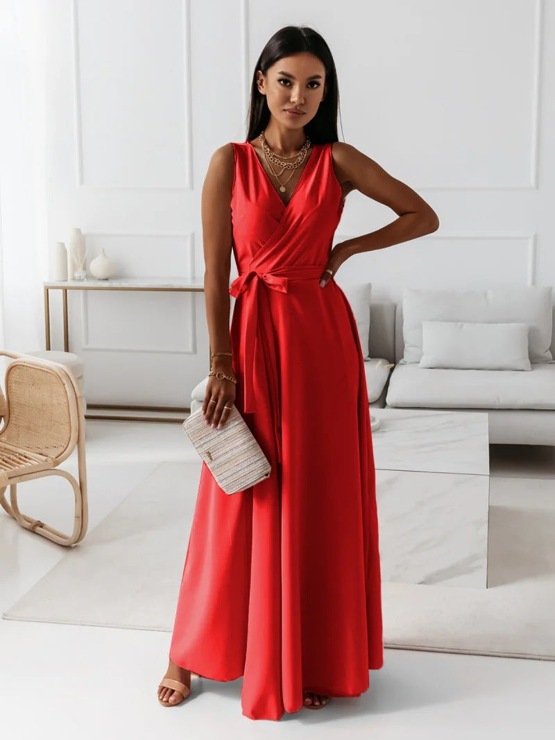 Elisabeth - Womens V Neck Maxi Dress With Flattering Fit