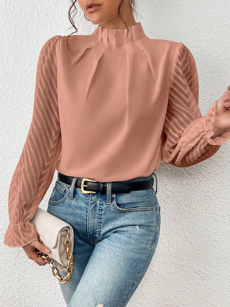 Cressida - Elegant Patterned Women's Top for Versatile Style