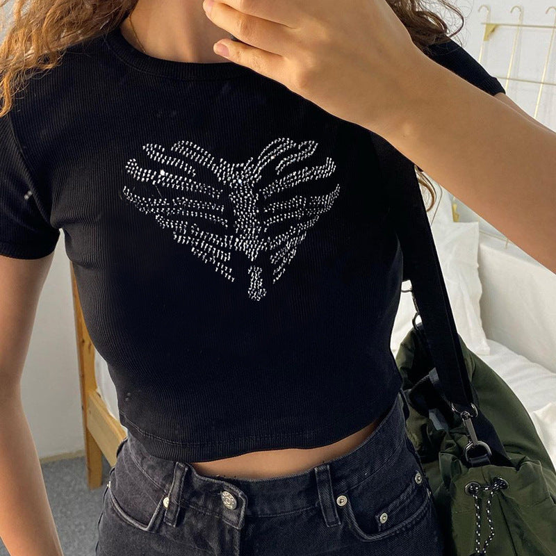 Kirra - Stylish Women's Crop Top with Creative Skeleton Design