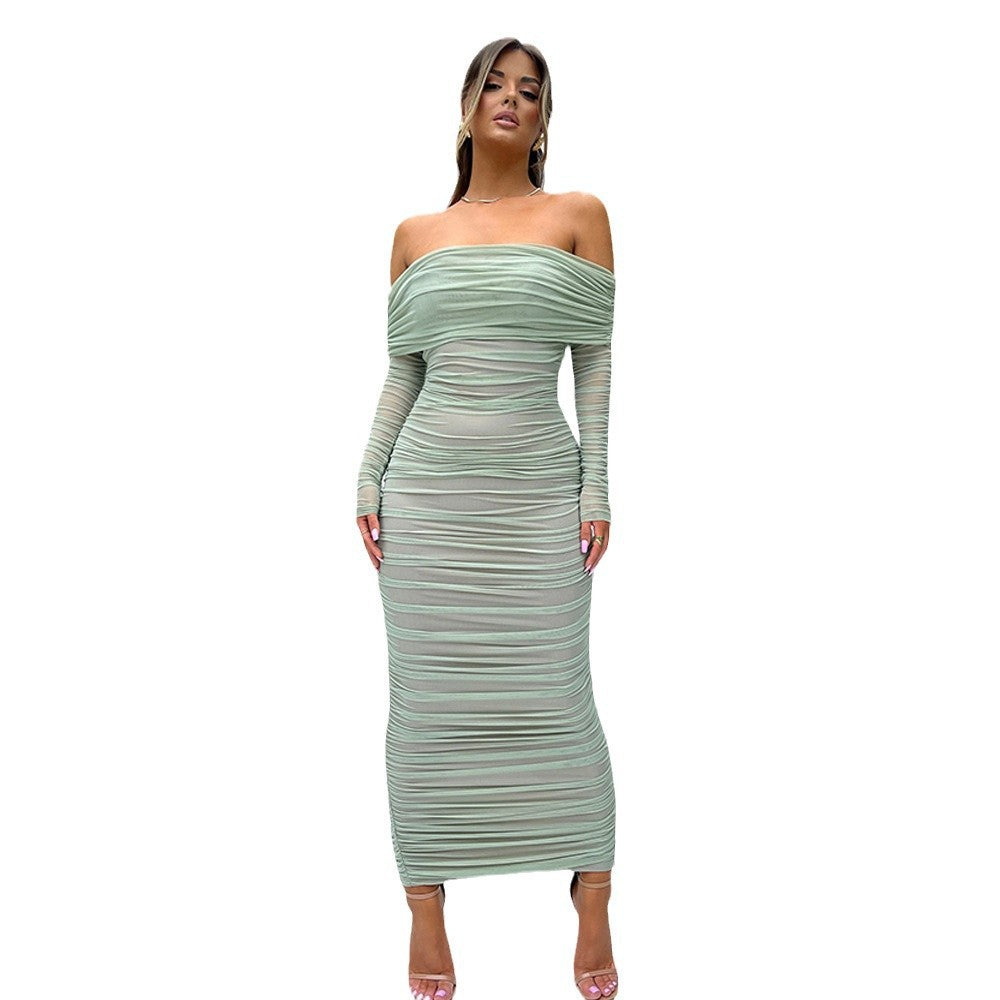 Beth - Elegant Off-Shoulder Maxi dress with Ruffle Details