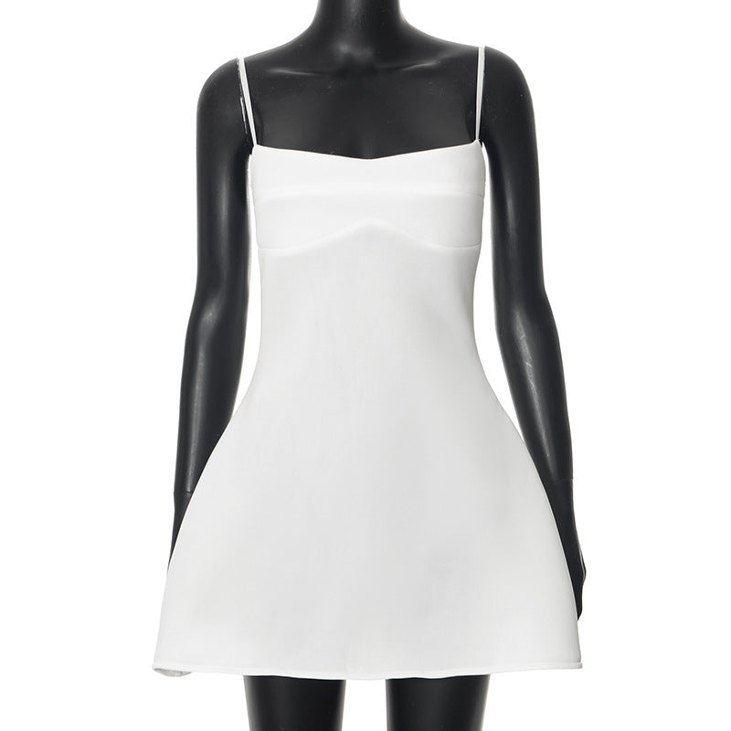 Becky - Women's Summer Mini Dress with Adjustable Spaghetti Straps and Elegant Cut