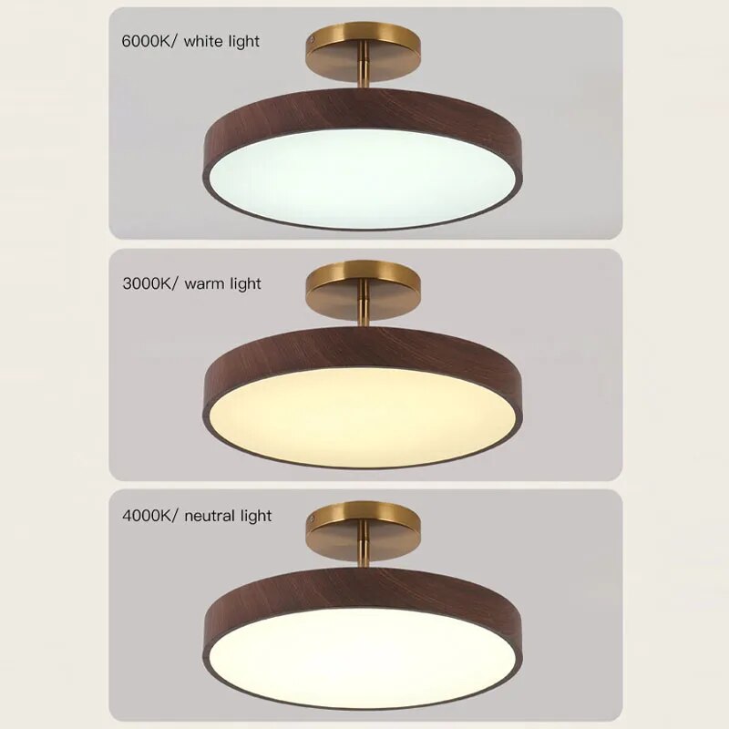 Suspora - Wood LED Ceiling Light Semi Flush Mount Fixture