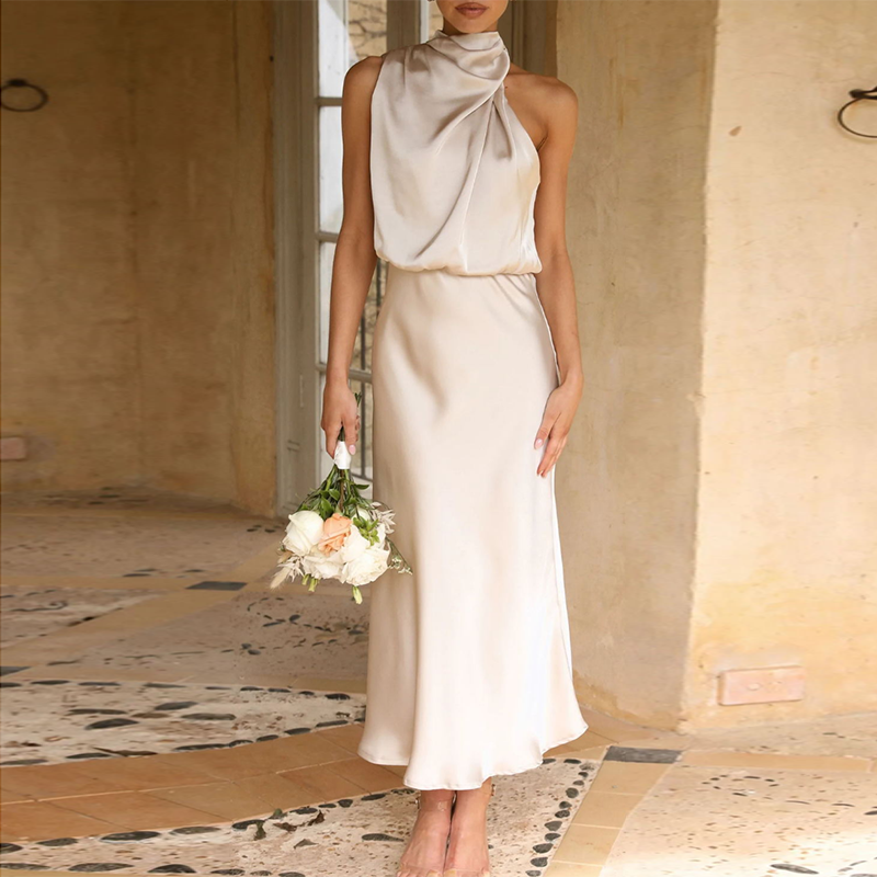 Jess - Elegant One-Shoulder Dress in Luxe Fabric