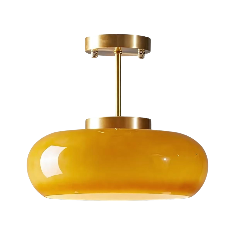 Linenra - Amber Glass Pendant Light Fixture For Dining Room