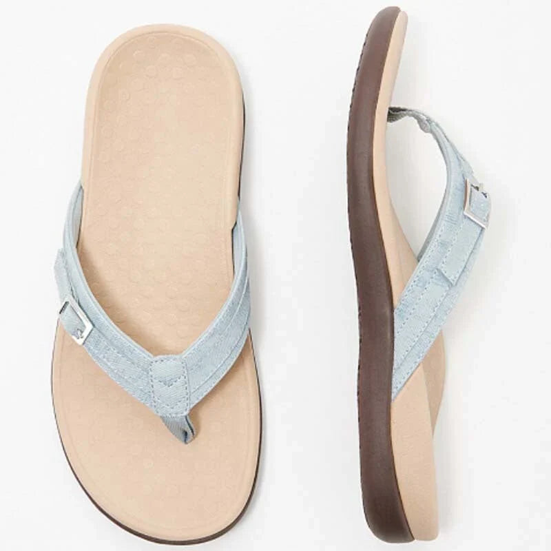 Davina - Stylish Flip-Flop Sandals with Adjustable Buckle and Padded Footbed