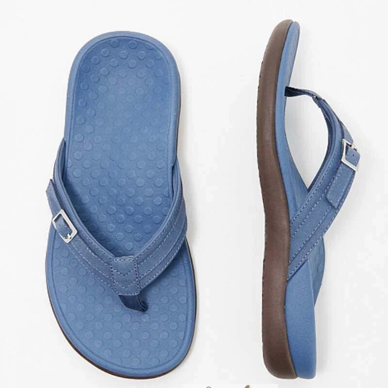 Davina - Stylish Flip-Flop Sandals with Adjustable Buckle and Padded Footbed