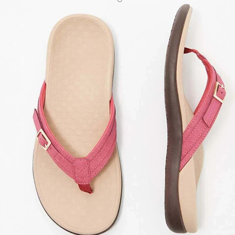 Davina - Stylish Flip-Flop Sandals with Adjustable Buckle and Padded Footbed