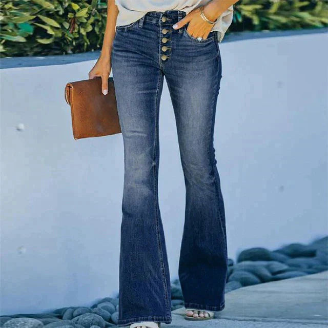 Maisey - High-waisted Bootcut Jeans with Tailored Fit and Stretch Fabric