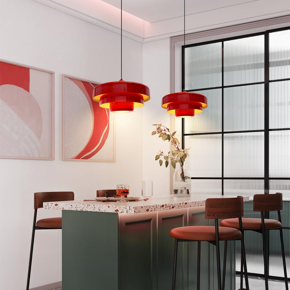Opurra - Nordic Glass Loft Pendant Light White Minimalist