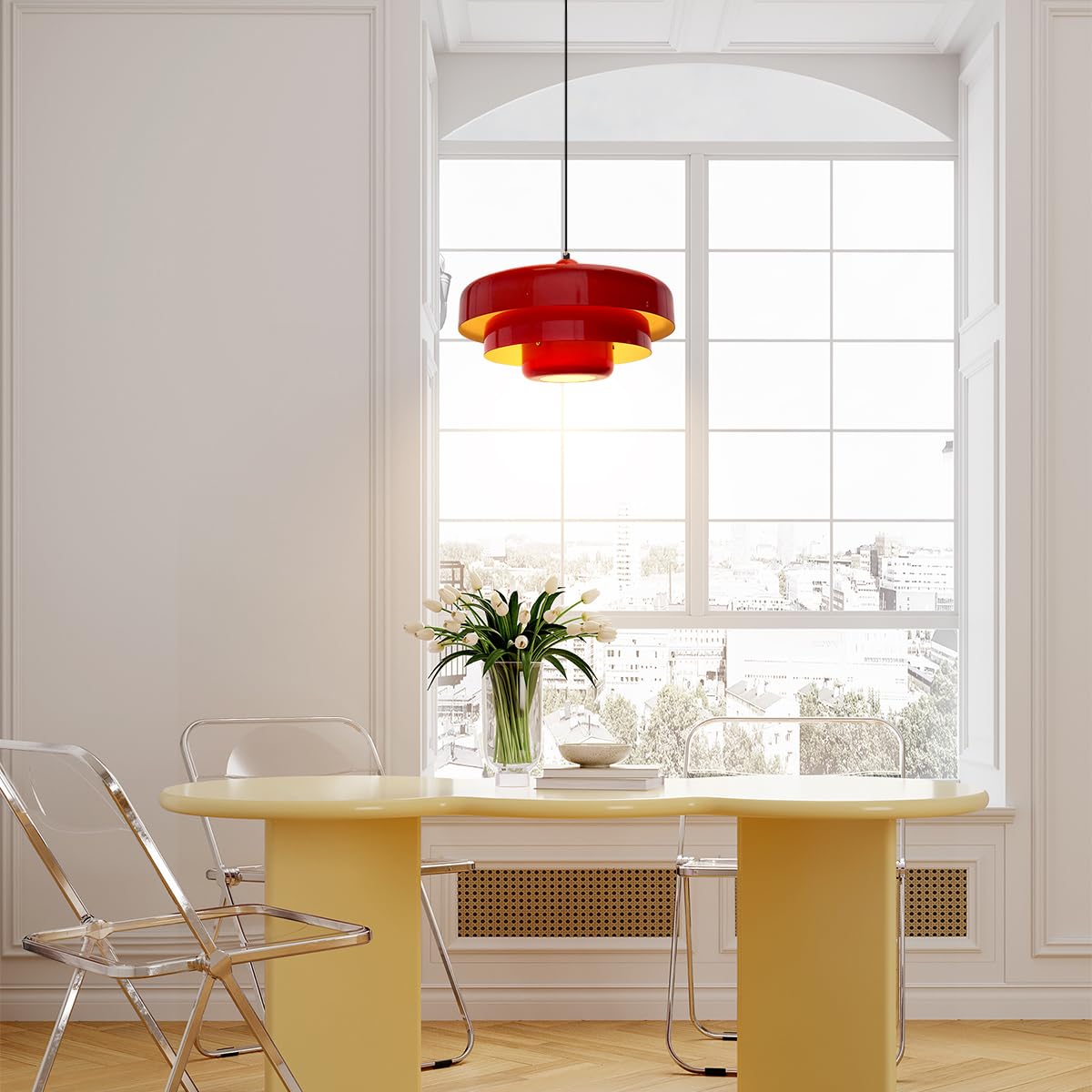 Opurra - Nordic Glass Loft Pendant Light White Minimalist