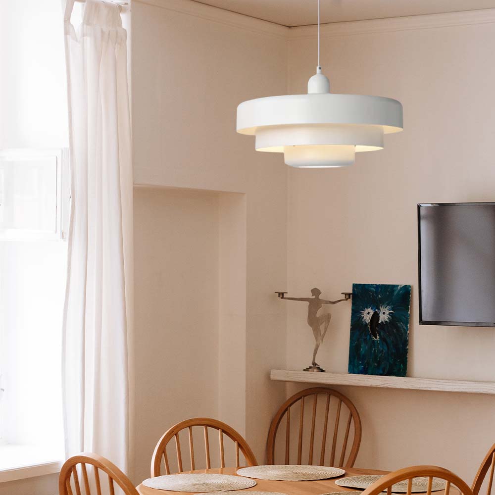 Opurra - Nordic Glass Loft Pendant Light White Minimalist