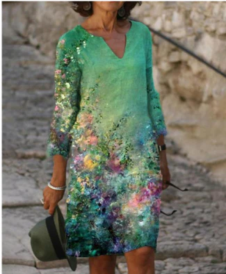 Kinvara - Elegant Women's Dress with Vibrant Floral Patterns