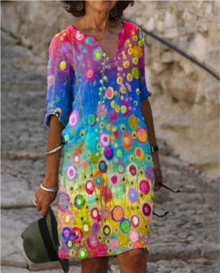 Kinvara - Elegant Women's Dress with Vibrant Floral Patterns