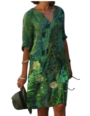 Kinvara - Elegant Women's Dress with Vibrant Floral Patterns
