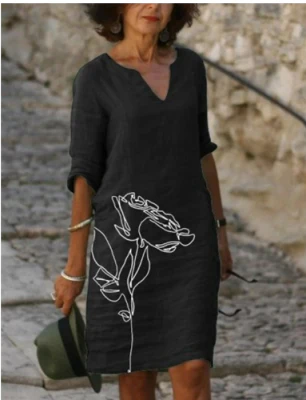 Kinvara - Elegant Women's Dress with Vibrant Floral Patterns