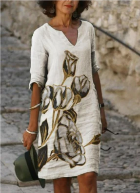 Kinvara - Elegant Women's Dress with Vibrant Floral Patterns