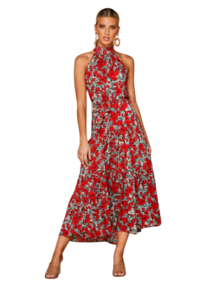 Josepha - Elegant Sleeveless Summer Dress with Floral Pattern