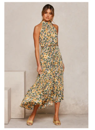 Josepha - Elegant Sleeveless Summer Dress with Floral Pattern