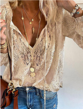 Zelinda - Vintage Women's Boho Blouse for Effortless Elegance
