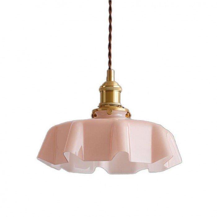 Rustora - Retro Floral Brass Pendant Lamp With Soft LED Lighting