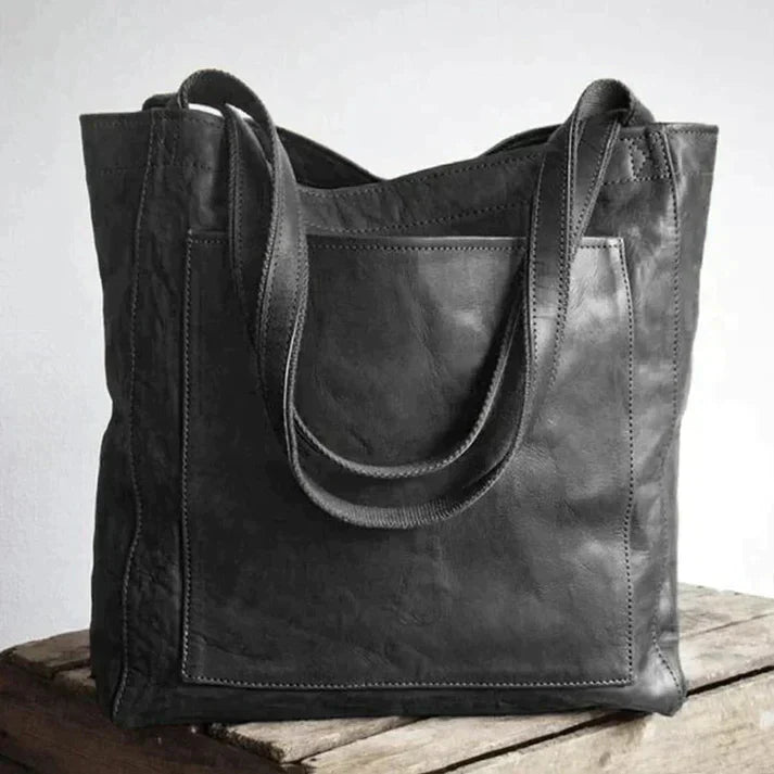 Evadne - Elegant Leather Shoulder Bag with Spacious Interior and Compartments