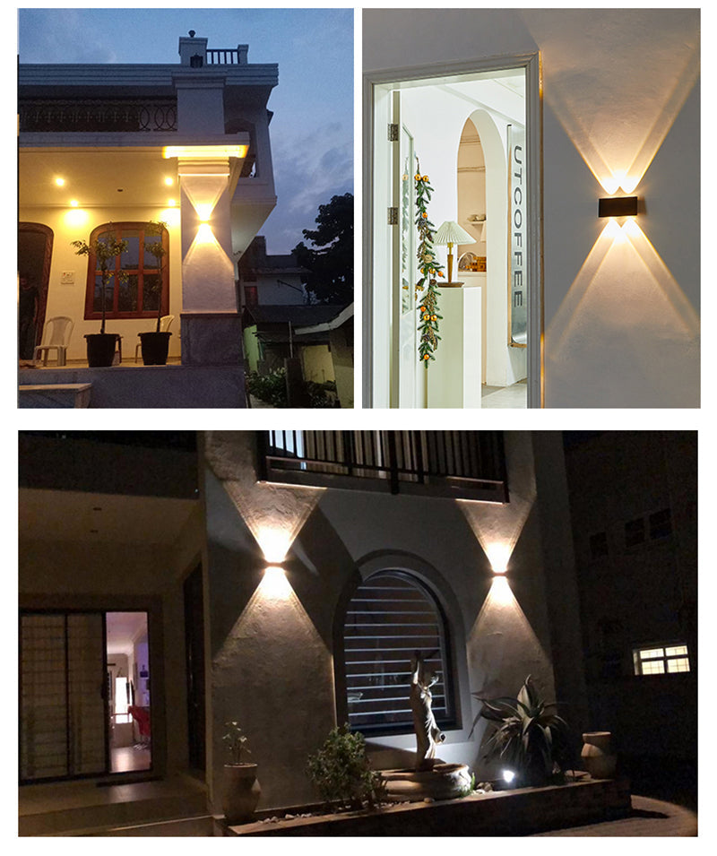 Glowess - SolarRay Solar Wall Lamp Modern Waterproof Lighting for Outdoors