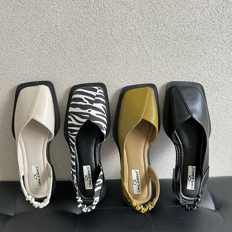 Michaela - Stylish Slingback Sandals with Square Toe for Women