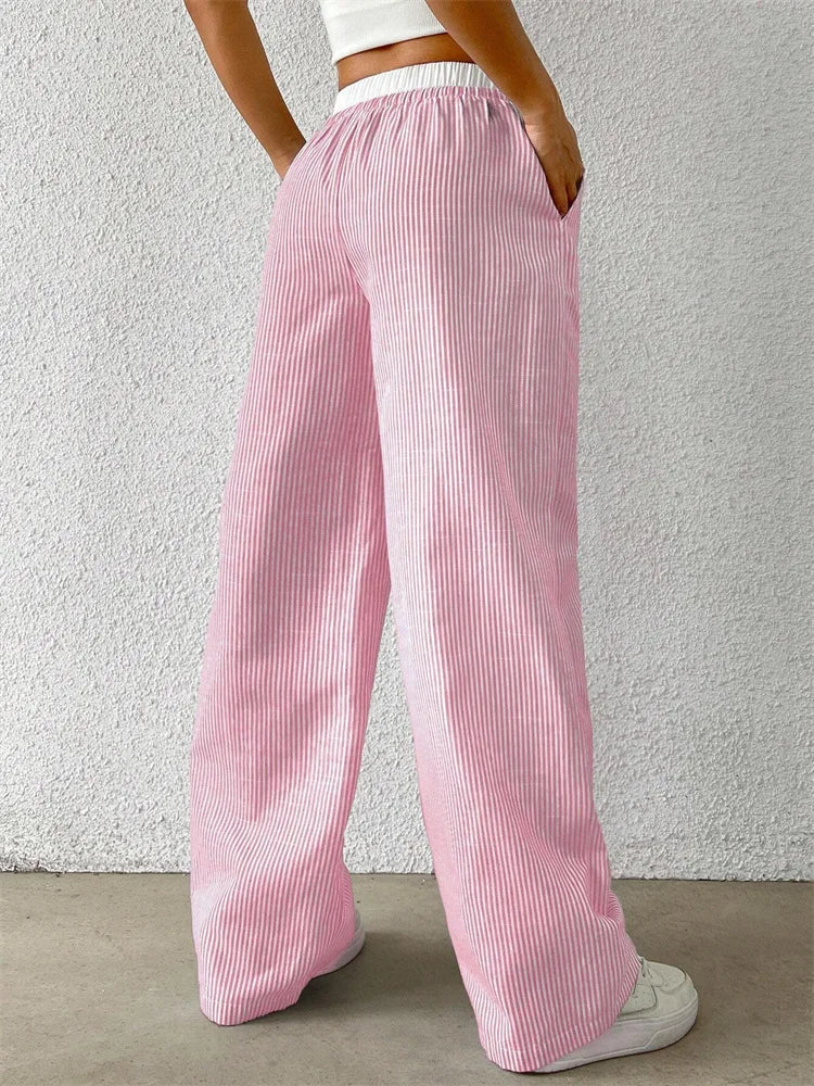 Quinlan - Comfortable Striped Cotton Trousers for Casual Days